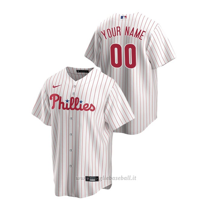 Maglia Baseball Uomo Philadelphia Phillies Personalizzate Replica Primera Bianco